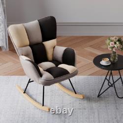 Single Recliner Armchair Lounge Relaxing Chair with Armrest Patchwork Sofa UK