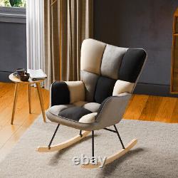 Single Recliner Armchair Lounge Relaxing Chair with Armrest Patchwork Sofa UK