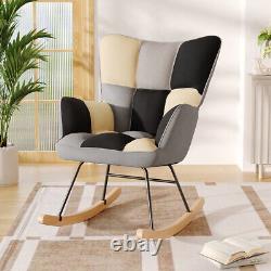 Single Recliner Armchair Lounge Relaxing Chair with Armrest Patchwork Sofa UK