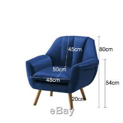Small Single Seat Sofa Velvet Fabric Tub WingBack Chair Fireside Lounge Armchair