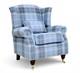 Stocked Fast Delivery Accent Wing Chair Fireside Balmoral Cornflower Blue Fabric