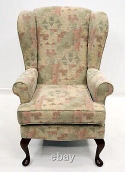 Sturdy Wingback Fireside Easy Chair Queen Anne Legs Assessable FREE UK Delivery