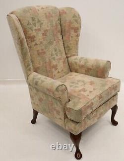 Sturdy Wingback Fireside Easy Chair Queen Anne Legs Assessable FREE UK Delivery