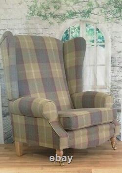 Sunggle Fireside Chair EXTRA WIDE & EXTRA TALL -Balmoral Pistashio Light Legs