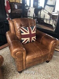Tan Leather Chesterfield Wingback fireside armchair leather Del Avail? UK