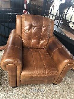 Tan Leather Chesterfield Wingback fireside armchair leather Del Avail? UK