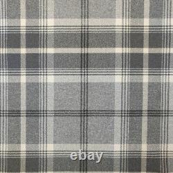 Tartan Grey Wingback Armchair Fireside Chair in Balmoral Check Dove Grey Fabric