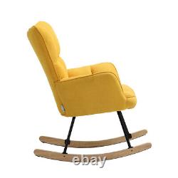 Tartan Stitching Recliner Rocking Chair Armchair Wing Back Rocker Single Sofa