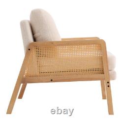 Teddy Fleece Tub Chair Rattan Wingback Armchair Accent Chairs Sofa Fireside Seat