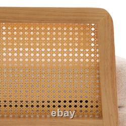 Teddy Fleece Tub Chair Rattan Wingback Armchair Accent Chairs Sofa Fireside Seat