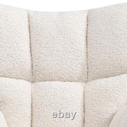 Teddy Sherpa Fabric Rocking Chair Wing Back Armchair Lazy Rocking Recliner Sofa