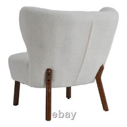Teddy White Sofa Armchair Living Room Bedroom Fireside Lounge Chair with Footstool