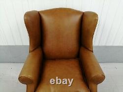 Tetrad 4 Laura Ashley Denbigh Brown Leather Wingback Chair Wing Back, Fireside