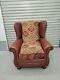 Tetrad Eastwood Leather & Fabric Armchair-vintage, Retro- Fireside Wingback Chair