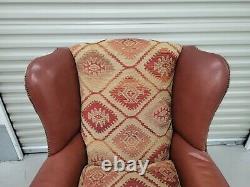 Tetrad Eastwood leather & fabric armchair-vintage, retro- Fireside wingback chair