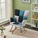 Tricolor Patchwork Fabric Rocking Chair Lazy Rocking Sleeping Armchair Sofa Seat