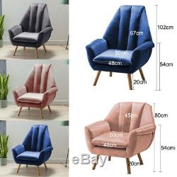 Tulip Shape Wing Back Occasional Lounge Chair Tub Armchair Fireside Seat Sofa UK