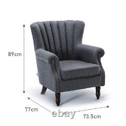 UK Classisc Retro High Wing Back Single Sofa Armchair Fireside Chair Lobby Chair