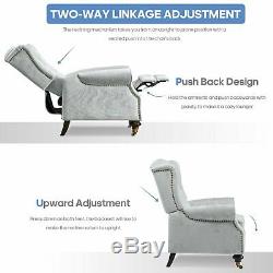 Upgrad ALTHOR WING BACK FIRESIDE FABRIC RECLINER ARMCHAIR LOUNGE CHAIR GREY