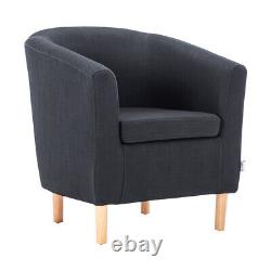 Upholstered Fabric Armchair Scallop Tub Chair Fireside Club Single Sofa Lounge