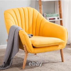 Upholstered Fabric Oyster Wing Back Armchair Soft Lounge Tub Chair Sofa Fireside