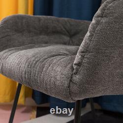 Upholstered Fireside Armchair Tufted Fabric Tub Sofa Cuddle Chair Living Room UK