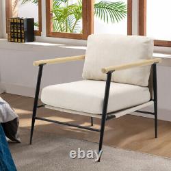 Upholstered High Wing Back Armchair Linen Chair Fireside Seat Living Room Lounge