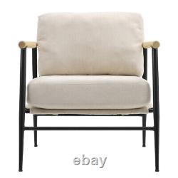 Upholstered High Wing Back Armchair Linen Chair Fireside Seat Living Room Lounge