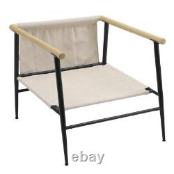 Upholstered High Wing Back Armchair Linen Chair Fireside Seat Living Room Lounge