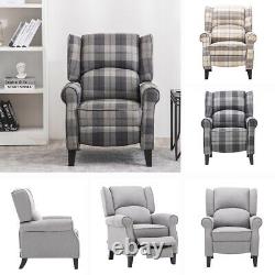 Upholstered Orthopedic Recliner Armchair Tartan Fireside Winged Back Chair Sofa