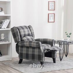 Upholstered Orthopedic Recliner Armchair Tartan Fireside Winged Back Chair Sofa