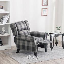 Upholstered Orthopedic Recliner Armchair Tartan Fireside Winged Back Chair Sofa