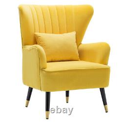 Upholstered Oyster High Back Armchair Sofa Wingback Chair Lounge Fireside Seat