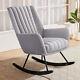 Upholstered Teddy Fabric Armchair Rocking Chair Lounge Fireside Sofa Fluted Back