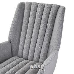 Upholstered Teddy Fabric Armchair Rocking Chair Lounge Fireside Sofa Fluted Back