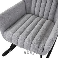 Upholstered Teddy Fabric Armchair Rocking Chair Lounge Fireside Sofa Fluted Back