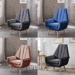 Upholstered Tulip Shape Wing Back Lounge Chair Tub Armchair Living Fireside Sofa
