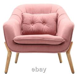 Upholstered Velvet Armchair Oyster Back Tub Chair Fireside Lounge Cushion Sofa
