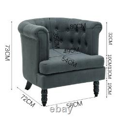 Upholstered Velvet Queen Anne Deep Button Armchair Tub Bucket Chair Sofa Lounge