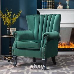 Upholstered Velvet Scallop Oyster Accent Occasional Chair Armchair Fireside Sofa