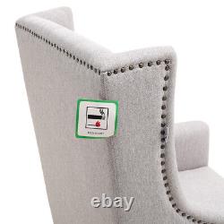 Upholstered Wing Back Armchair Occasional Fireside Chair Bedroom Lounge Tub Sofa