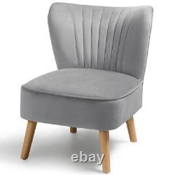 Upholstered Wingback Shell Fireside Chair Linen Velvet Fabric Seat Armchair Sofa