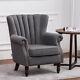 Upholstery Retro Wing Back Armchair Lounge Occasional Chair Fabric Fireside Seat