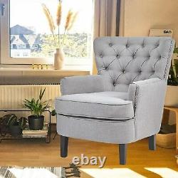 Upscale Accent Tub Chair High Wing Back Fireside Armchair Padded Sofa 150 Load
