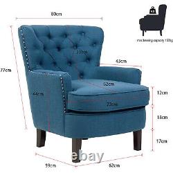 Upscale Accent Tub Chair High Wing Back Fireside Armchair Padded Sofa 150 Load