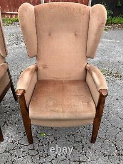 VINTAGE FIRESIDE WINGBACK ARMCHAIRS 1980's in the Style of Parker Knoll