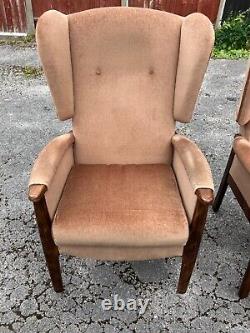 VINTAGE FIRESIDE WINGBACK ARMCHAIRS 1980's in the Style of Parker Knoll