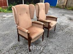 VINTAGE FIRESIDE WINGBACK ARMCHAIRS 1980's in the Style of Parker Knoll