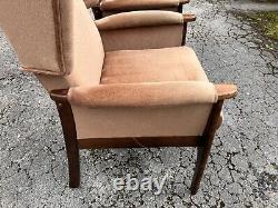 VINTAGE FIRESIDE WINGBACK ARMCHAIRS 1980's in the Style of Parker Knoll