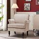 Velvet Accent Chair Fireside Armchair Wingback Home Relax Single Sofa With Castors